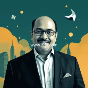 Artistic representation for MC interview : We are a larger than life fintech playing at national scale : Suresh Sethi CEO MD Protean