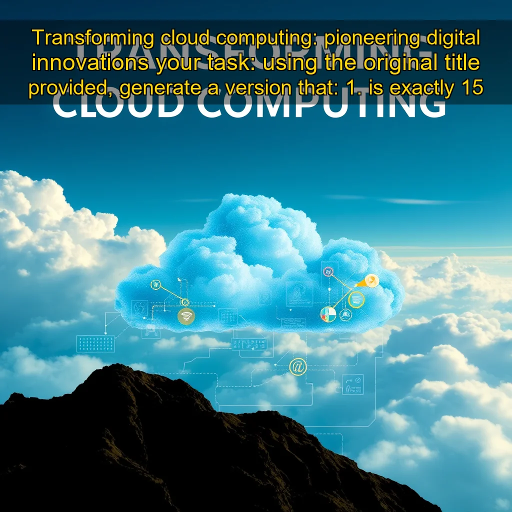 You are currently viewing Transforming cloud computing: pioneering digital innovations


 your task:

using the original title provided, generate a version that:

1. is exactly 15 words long.